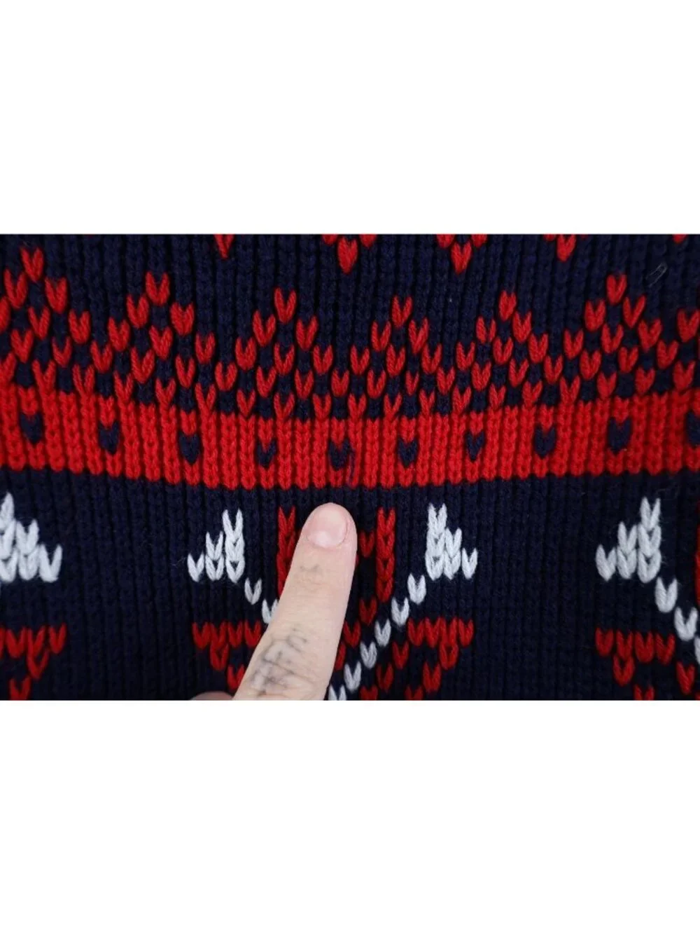 Vintage 70s Streetwear Womens Medium Fair Isle Snowflake Ribbed Knit Sweater